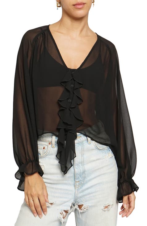 Ruffle Sheer Top