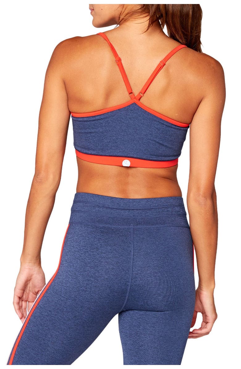 Threads 4 Thought Fran Colorblock Sports Bra, Alternate, color, Heather Chambray / Chenille