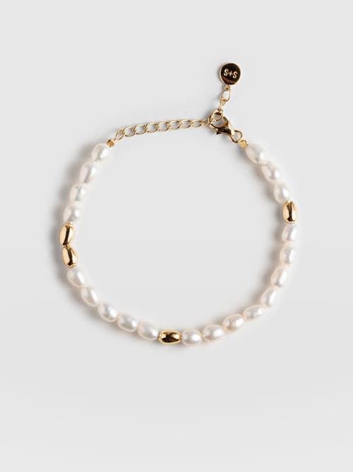 Saint + Sofia Jacqueline Pearl Bracelet In Gold