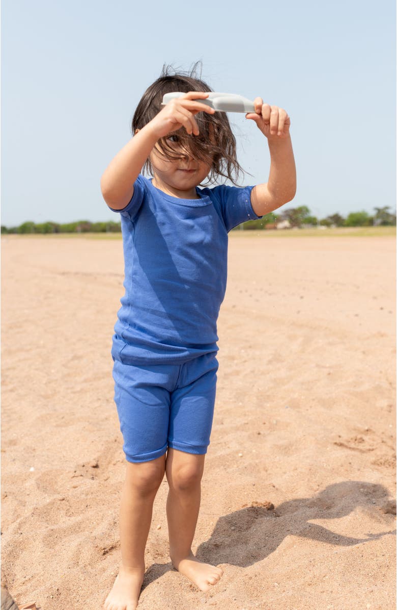 Leveret Kids Short Sleeve Cotton Solid Matching Family Pajamas, Alternate, color, Royal Blue