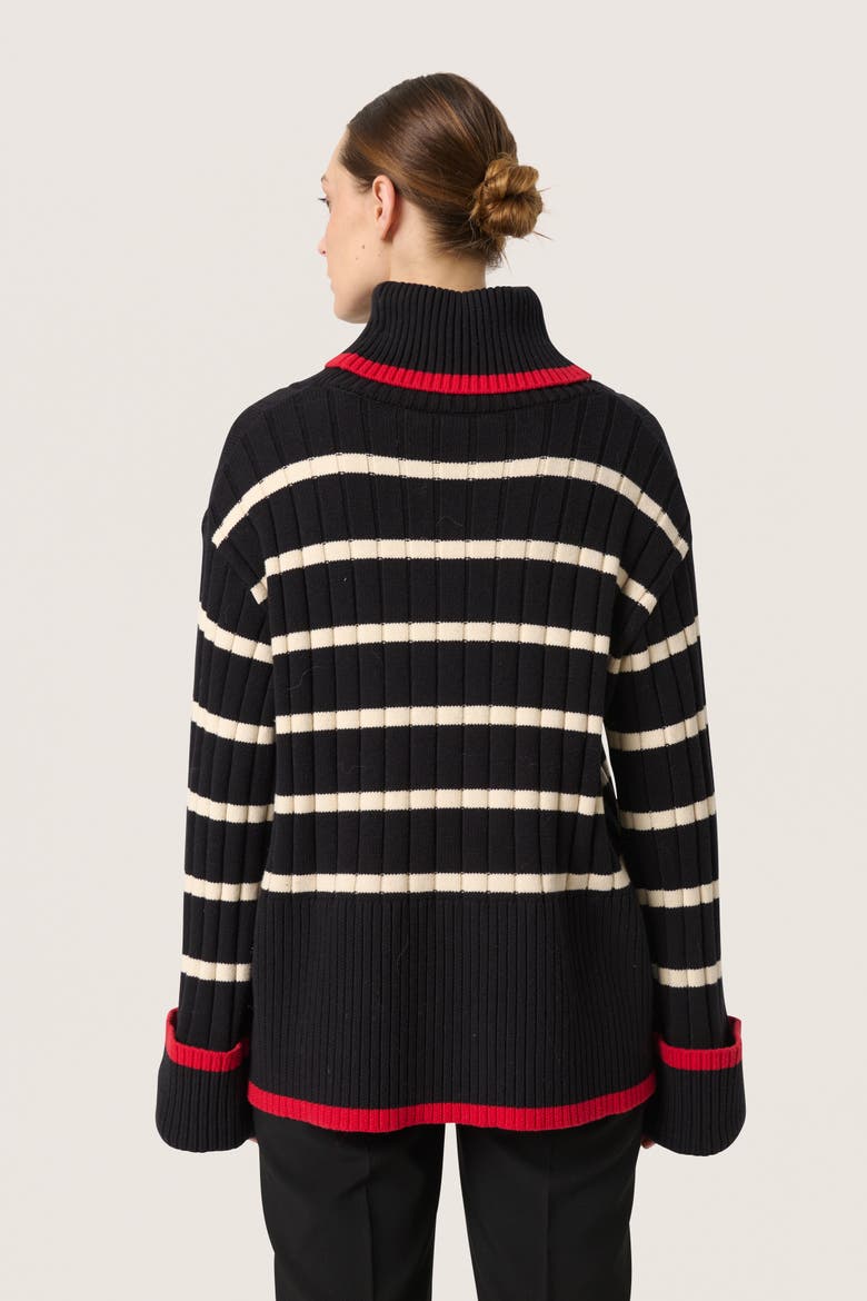 Slmusling Rollneck Rib Knit Pullover, Alternate, color, Black
