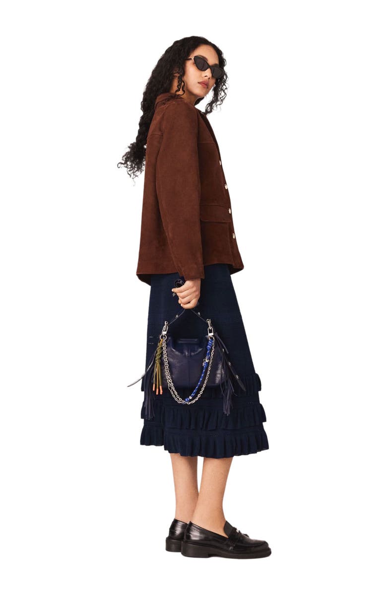 maje Suede jacket, Alternate, color, Chocolate Brown