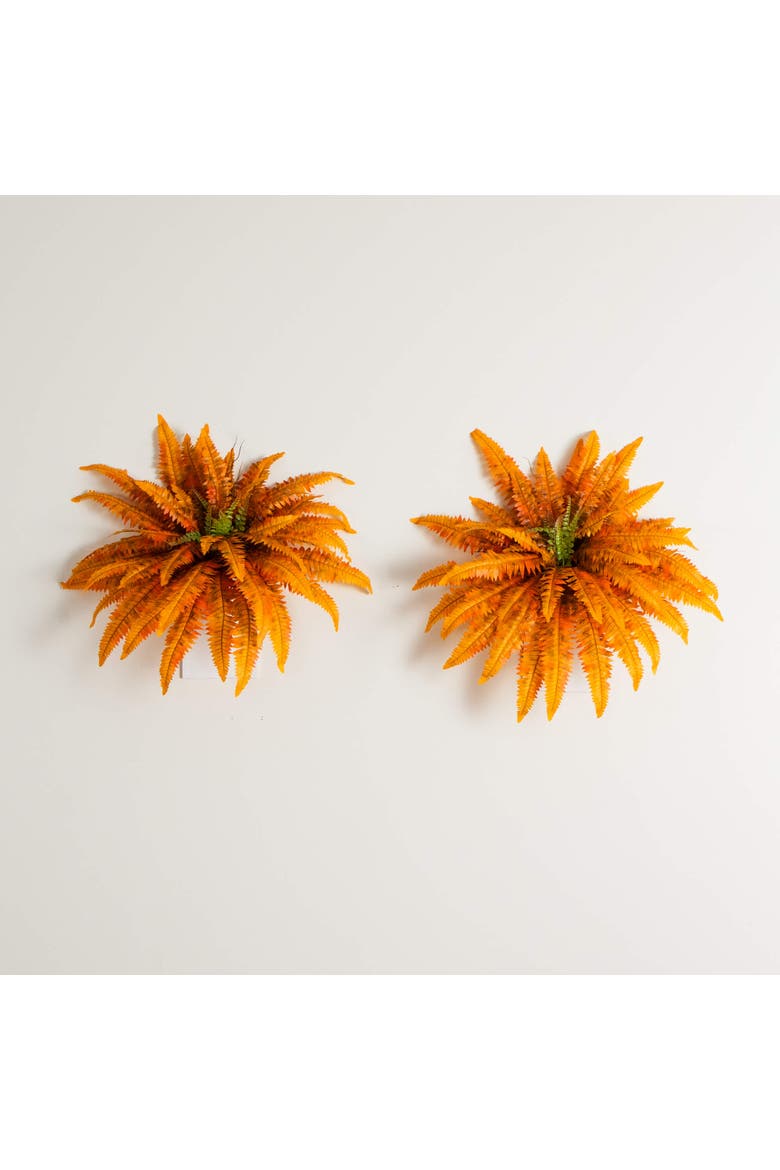 40-in Autumn Artificial Fall Boston Fern - Set of 2, Alternate, color, Orange