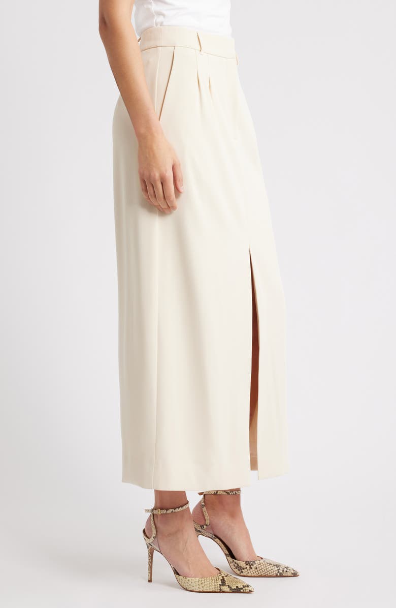 French Connection Harry Suiting Slit Maxi Skirt, Alternate, color, Classic Cream
