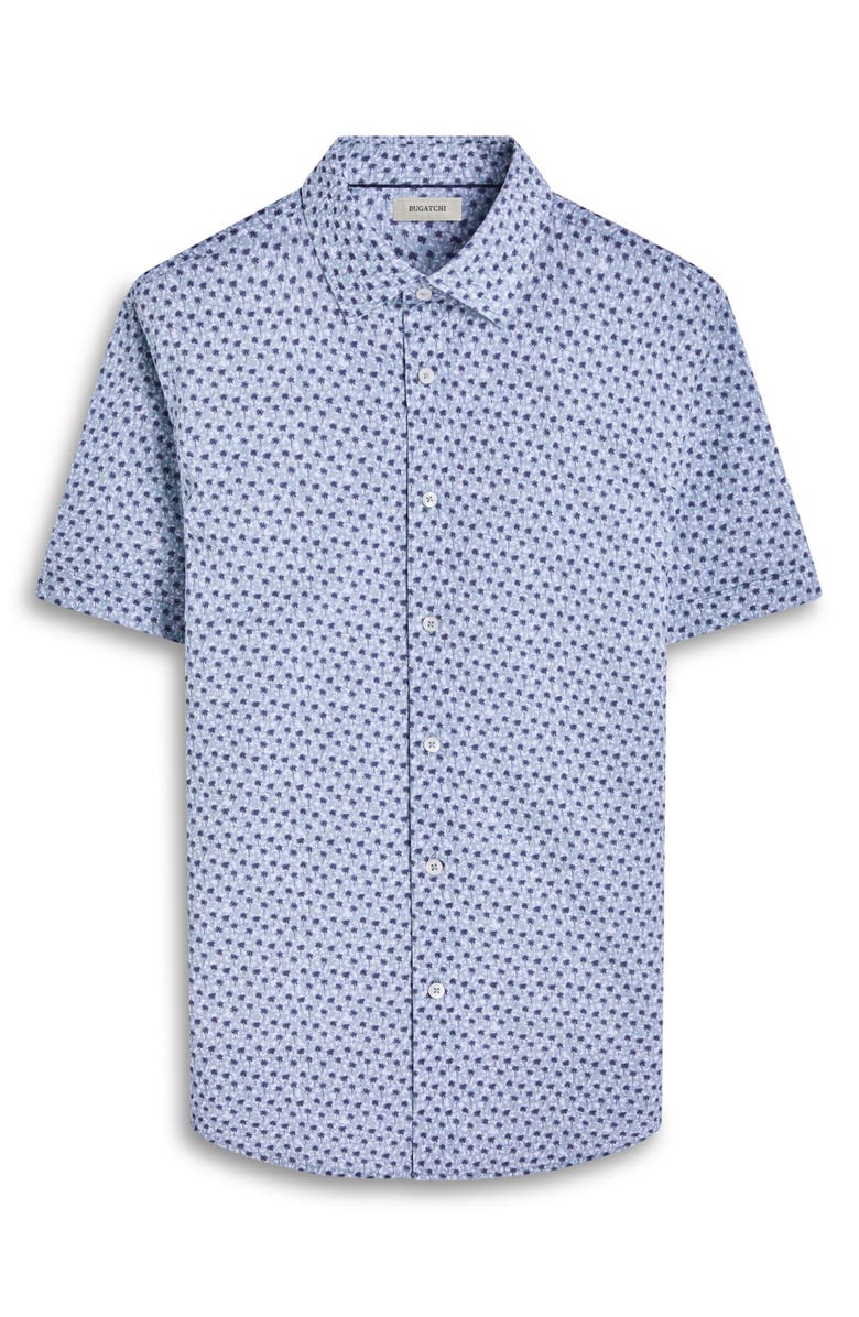 Bugatchi Miles OoohCotton<sup>®</sup> Palm Tree Short Sleeve Button-Up Shirt, Alternate, color, Mint