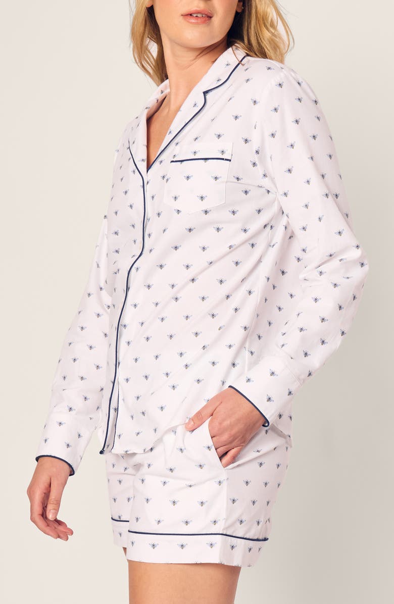 Petite Plume Print Cotton Short Pajamas, Alternate, color,