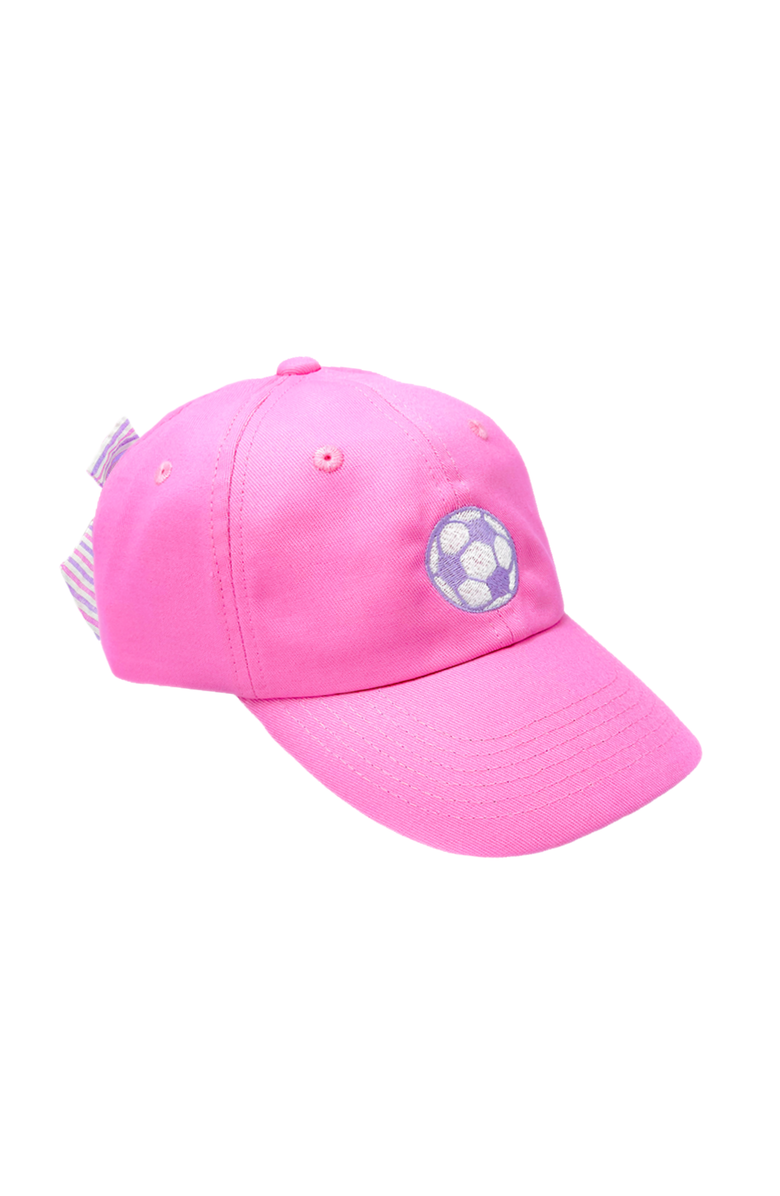 Bits & Bows Soccer Ball Twill Bow Baseball Hat, Main, color, Magenta
