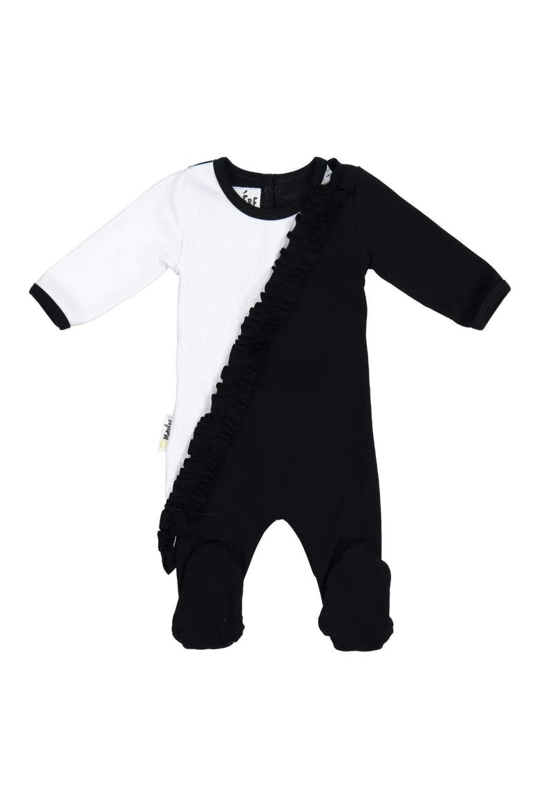 Diagonal Ruffle Footie, Main, color, BLACK