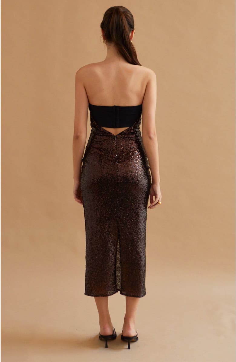 CRESCENT Sequins Tube Midi Dress, Alternate, color, 