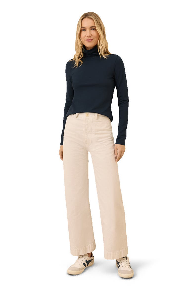 Luxe Stretch Jersey Slim Turtleneck, Main, color, Midnight Blue