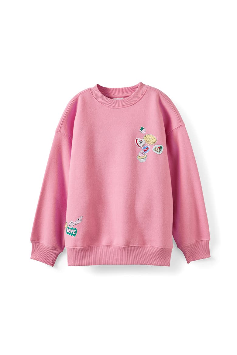 Kid's Sammy Oversized Crew, Alternate, color, Chalky Mauve Marle Pumpkin