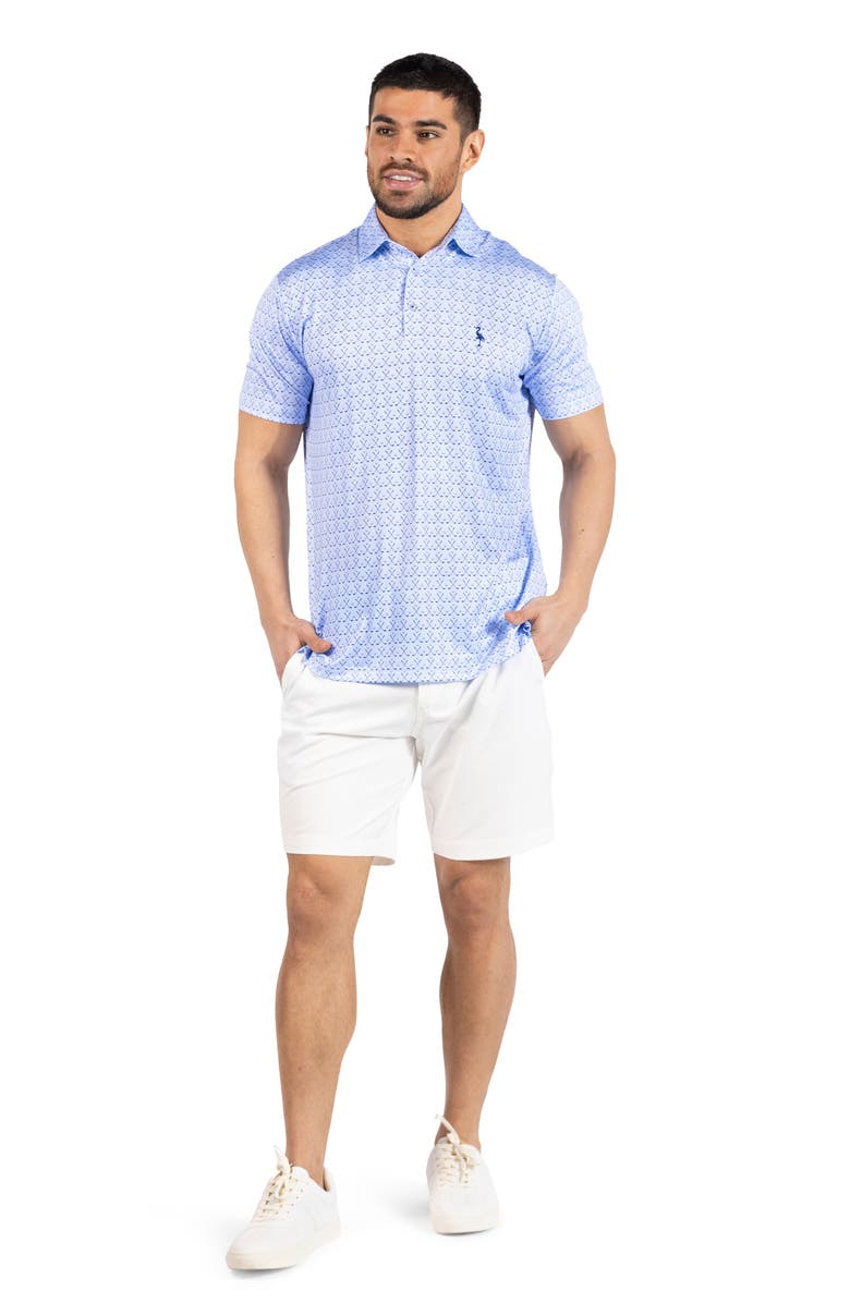TailorByrd Golf Clubs Print Performance Polo, Alternate, color, Blue