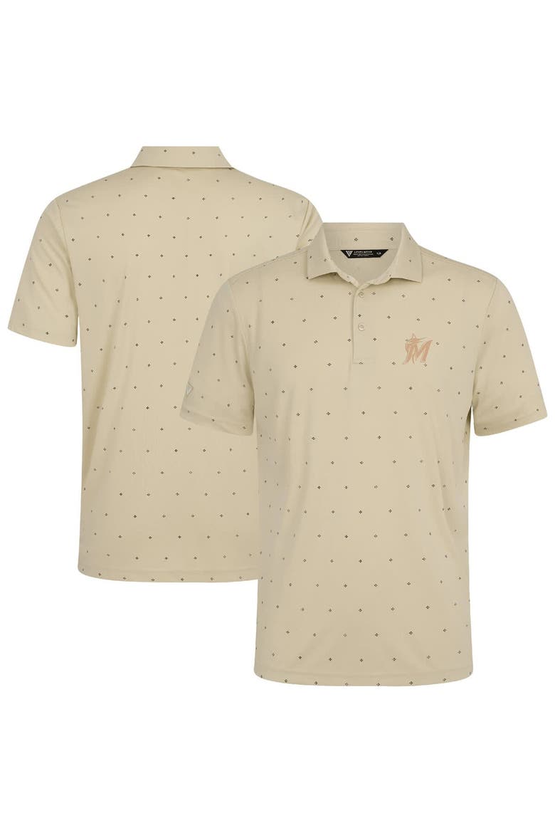 Men's Levelwear  Cream Miami Marlins Vision Polo, Alternate, color, Cream