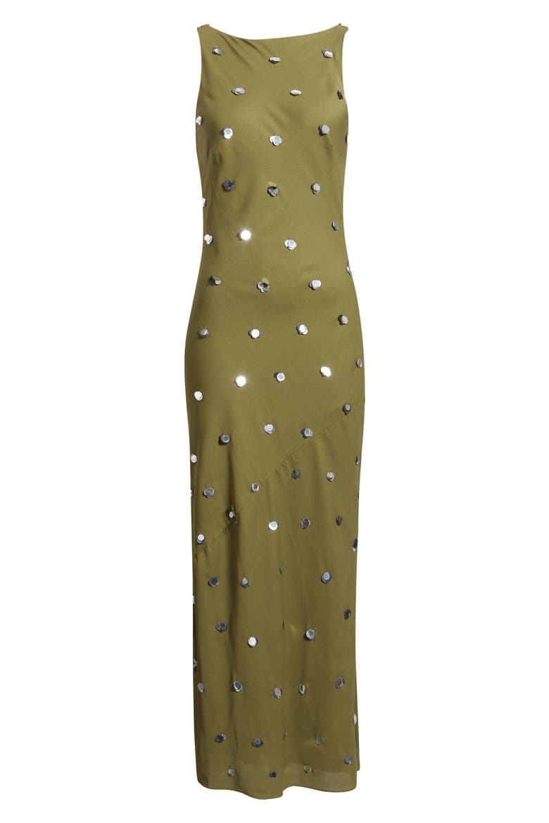 Elina Embellished Cocktail Dress, Alternate, color, PISTACHIO AND SILVER