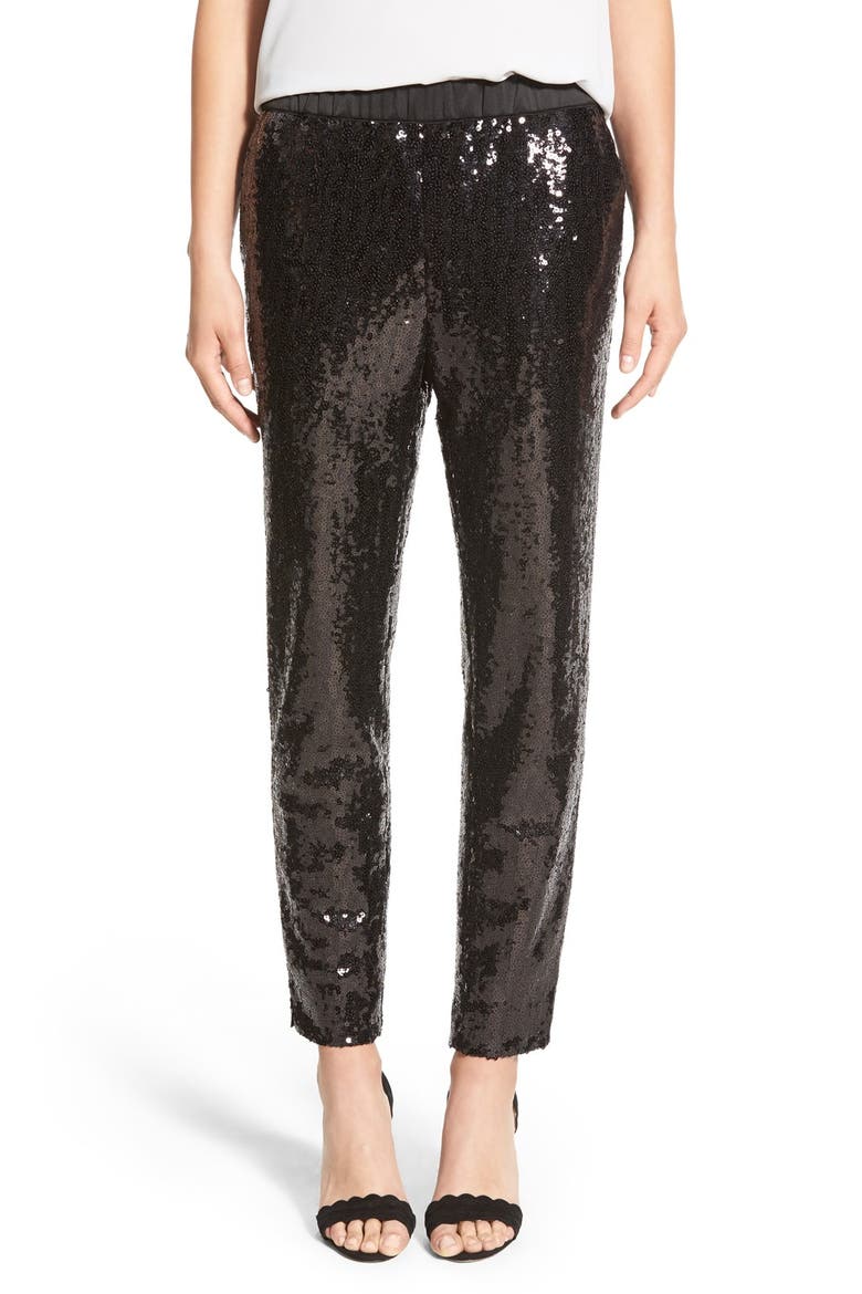 Sequin Pants, Main, color, BLACK