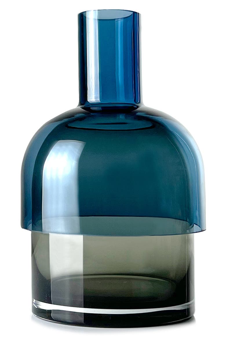 Flip Top Glass Vase (Nordstrom Exclusive), Main, color, BLUE/ GREY