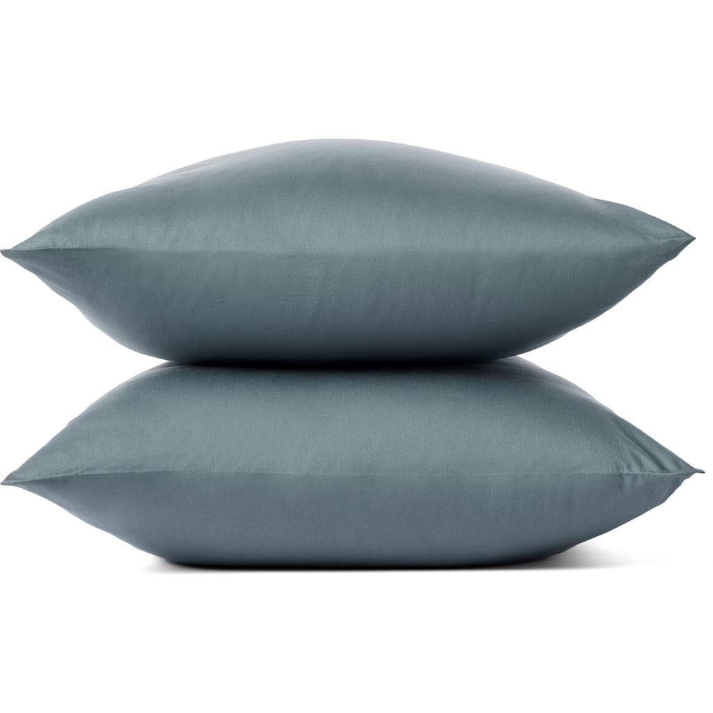 Coyuchi Cloud Soft 320 Thread Count Organic Cotton Sateen Pillowcases In Gulf