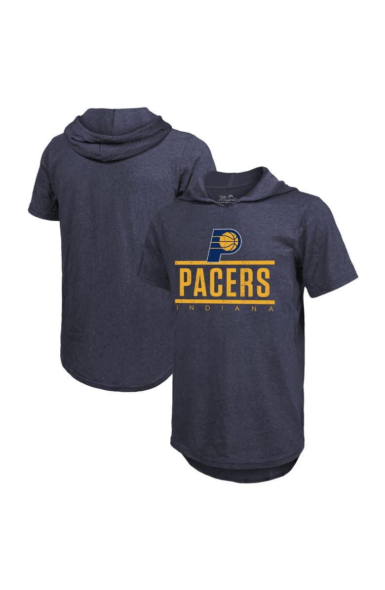 Majestic Threads Men's Majestic Threads Navy Indiana Pacers Tri-Blend Hoodie T-Shirt, Main, color, Navy