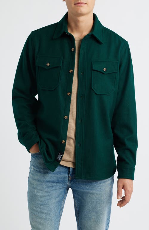 Schott NYC CPO Wool Blend Work Shirt in Hunter 