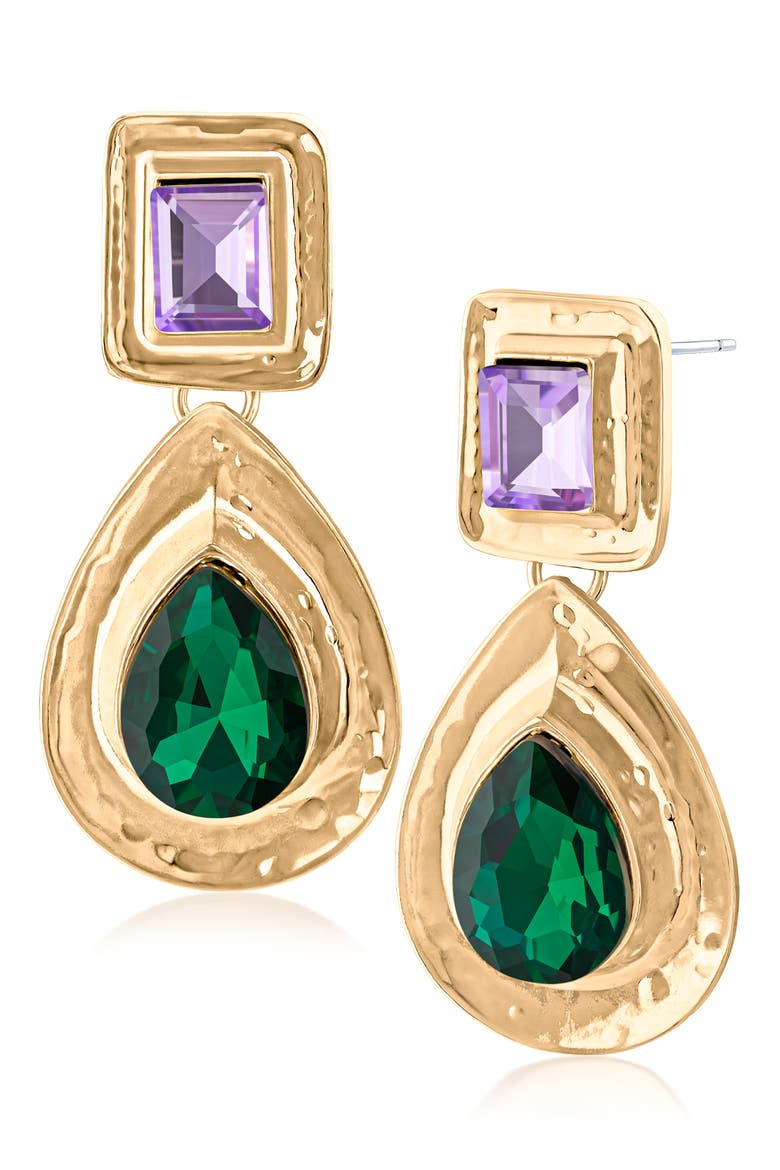 Crystal Teardrop Earrings (Nordstrom Exclusive), Main, color, MULTI/ GOLD