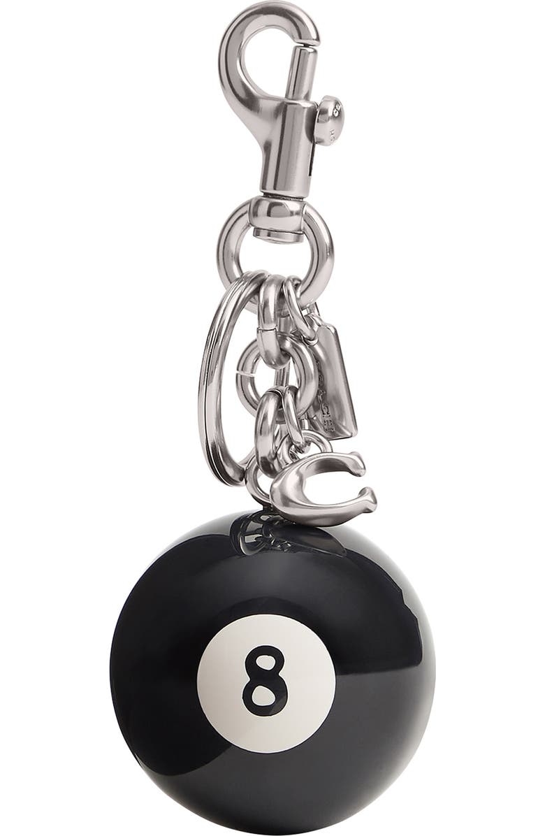 COACH Eight Ball Bag Charm, Main, color, Lh/ Black Multi
