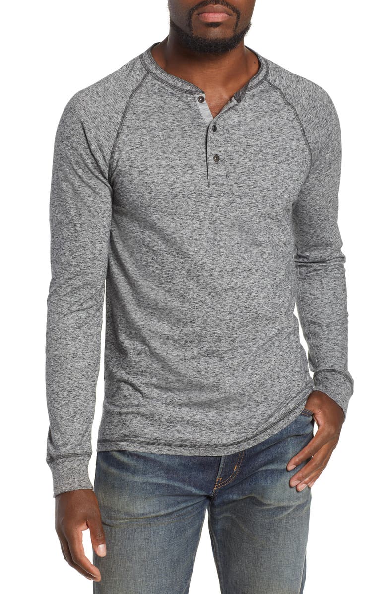 Faherty Luxe Heather Knit Organic Cotton Henley, Main, color, 