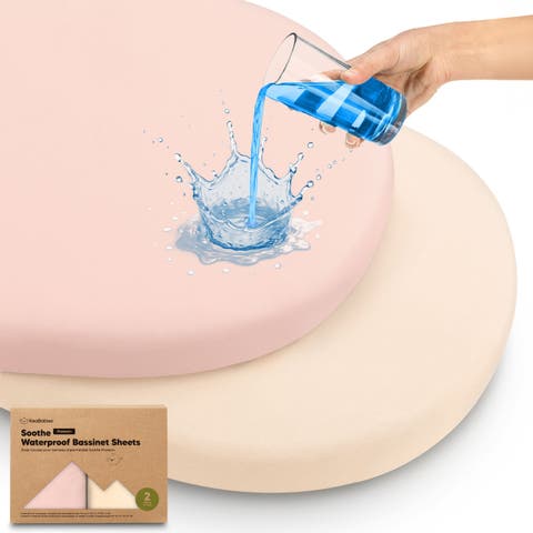 2-Pack Soothe [Protect+] Waterproof Bassinet Sheets
