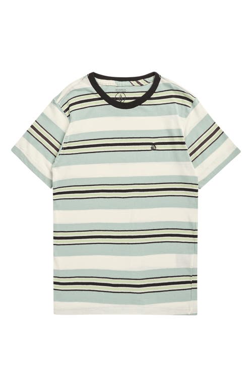 Volcom Kids' Excluder Stripe Cotton T-Shirt in Off White  product