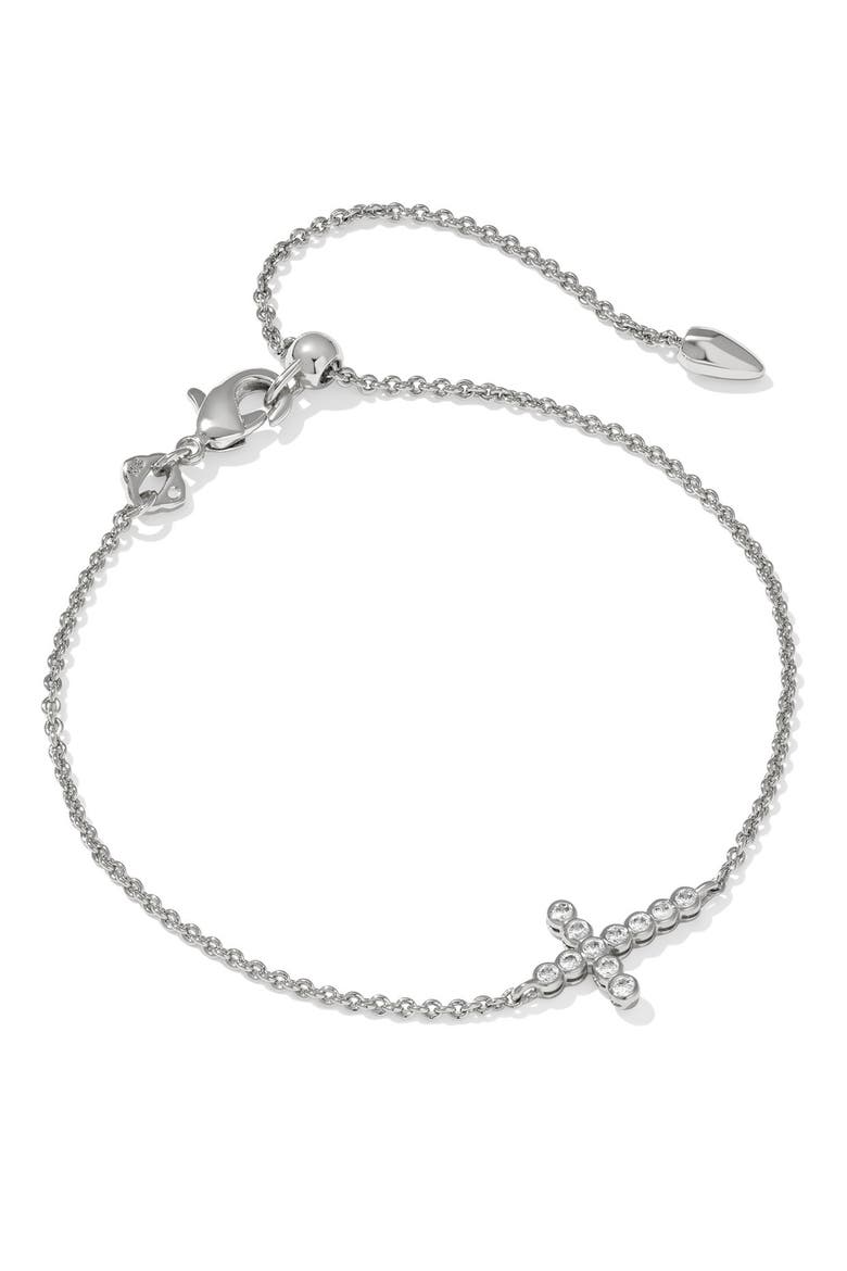 Cross Crystal Tennis Bracelet, Main, color, SILVER