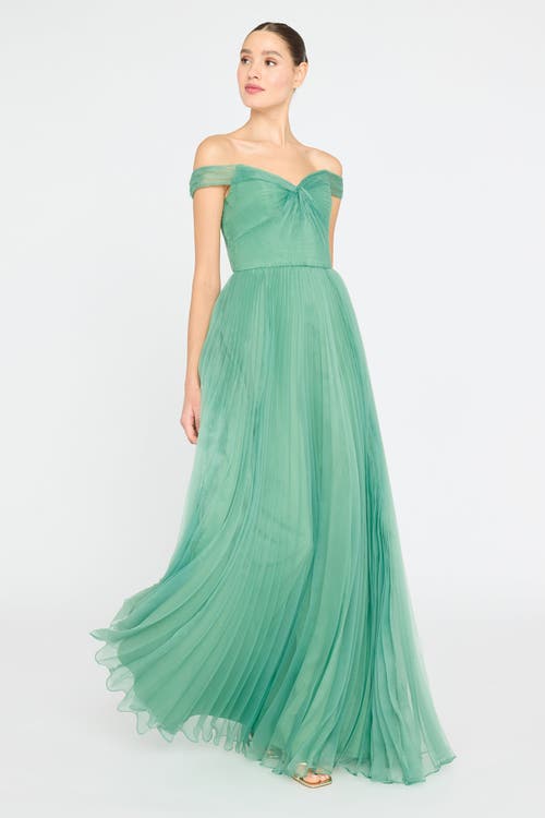 Theia Lisbeth Pleated Gown