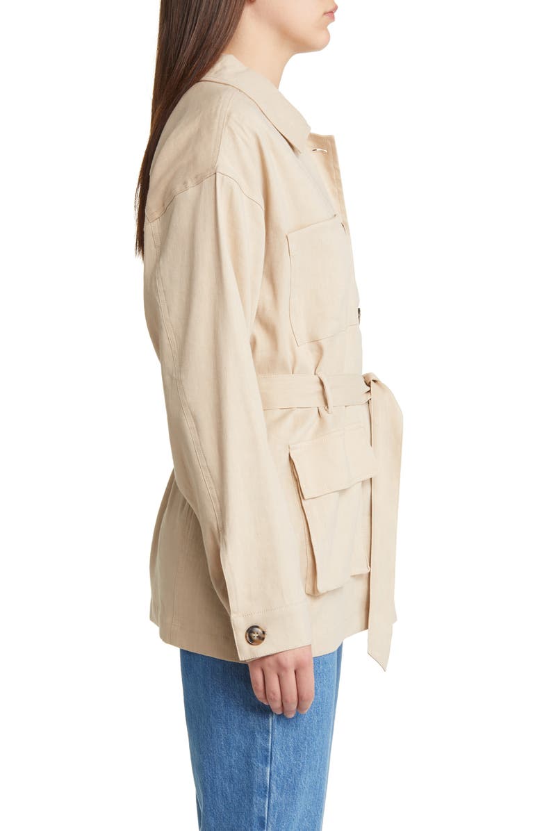 FRAME Belted Organic Linen Blend Cargo Jacket, Alternate, color, 