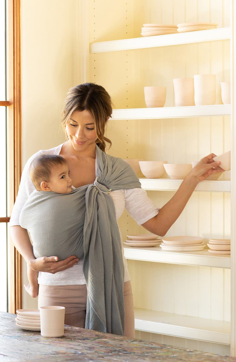 MOBY Ring Sling Double Gauze Baby Carrier, Alternate, color, Pewter