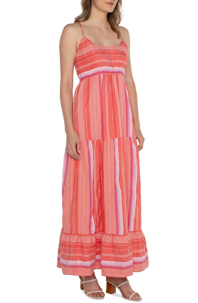 Liverpool Los Angeles Tiered Racerback Maxi Sundress, Alternate, color,