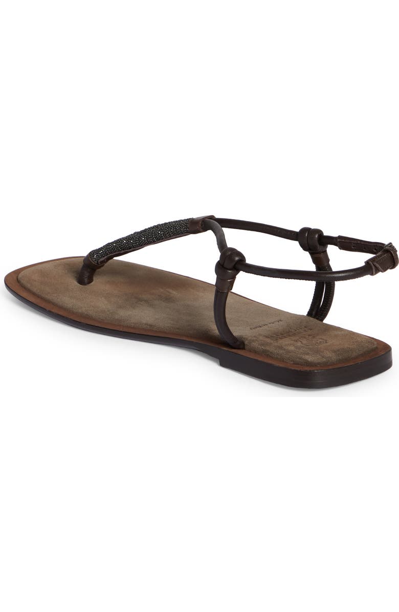 Brunello Cucinelli Monili T-Strap Sandal, Alternate, color,