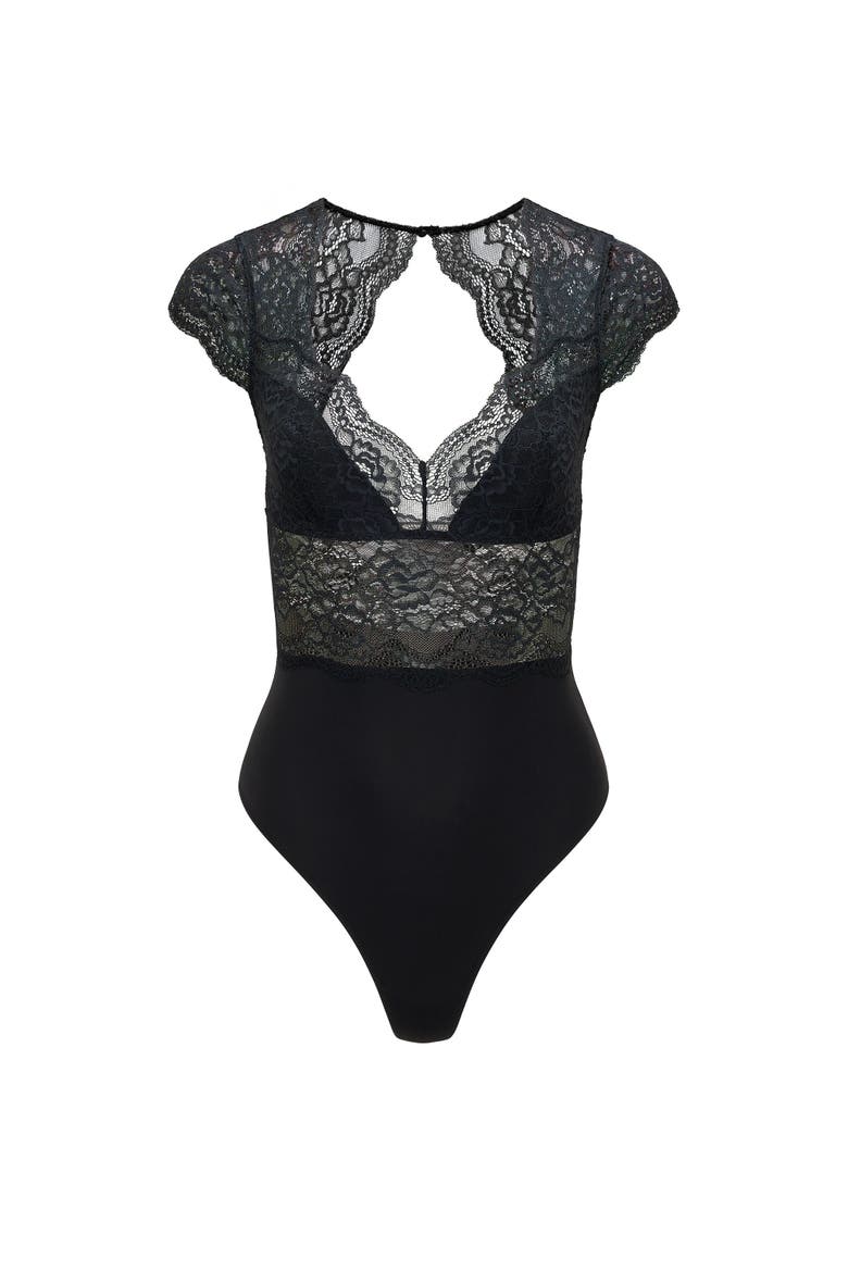 Meave Bodysuit Lingerie, Alternate, color, Black