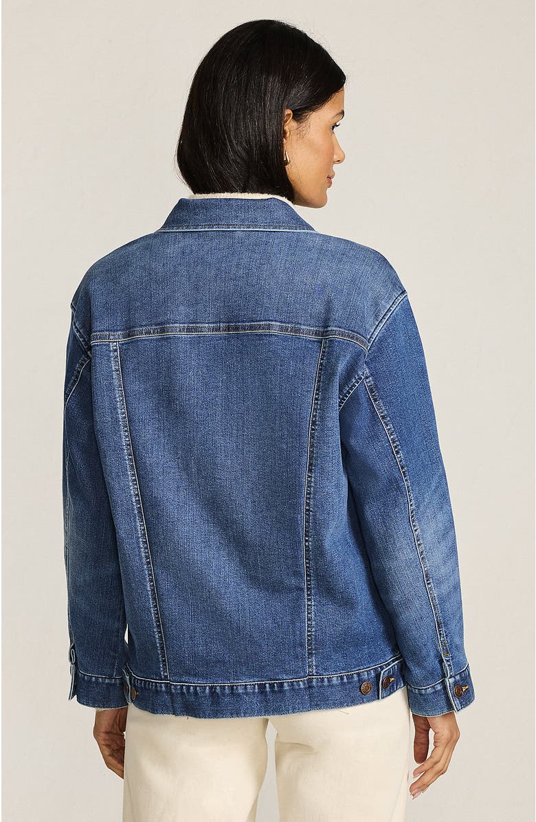 Lands' End Oversized Denim Trucker Jacket, Alternate, color, 