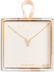 Leith Cubic Zirconia Initial Pendant Necklace