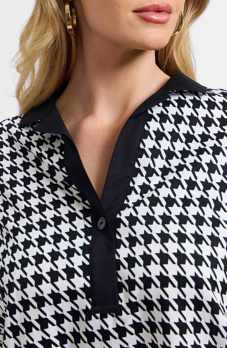 Foxcroft Sloane Houndstooth Cotton Shirtdress, Alternate, color, Black/ White