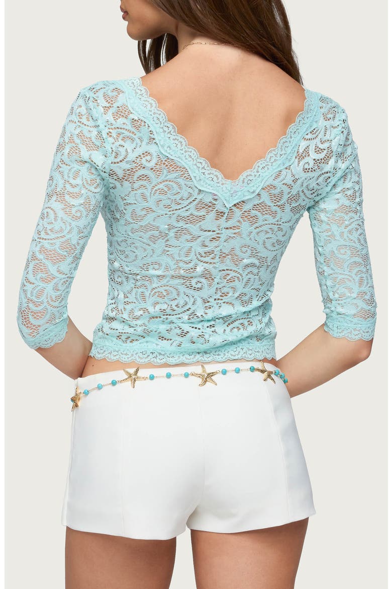 Elowin Lace Crop Top, Alternate, color, AQUA