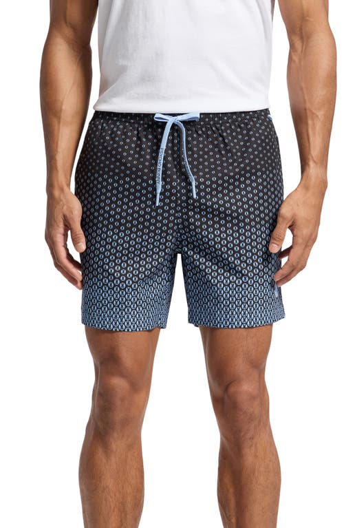 Psycho Bunny Bendigo Allover Print 5.75 Swim Trunks In Evening Blue