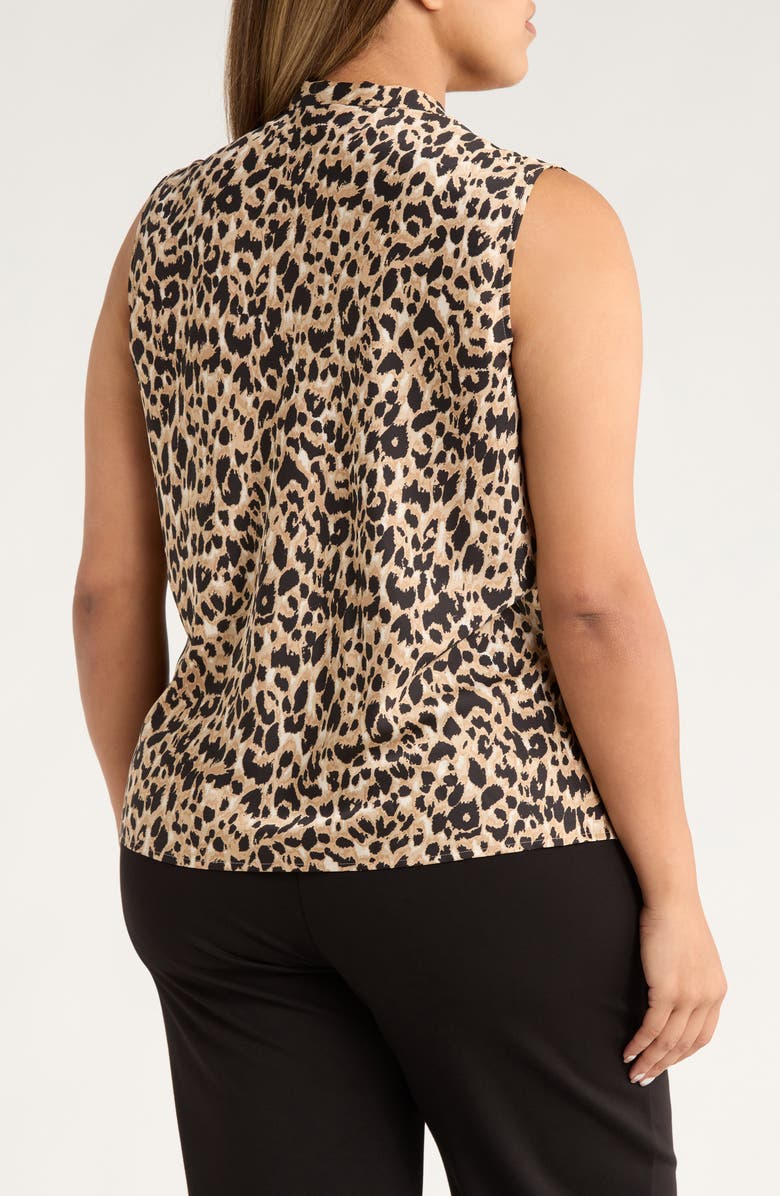 KASPER Print Tie Neck Sleeveless Top, Alternate, color, 