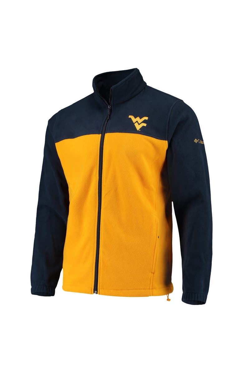 Columbia Men's Columbia Navy/Gold West Virginia Mountaineers Flanker III Fleece Team Full-Zip Jacket, Alternate, color, 