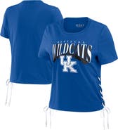 WEAR by Erin Andrews Women's WEAR by Erin Andrews Royal Kentucky Wildcats Side Lace-Up Modest Crop T-Shirt