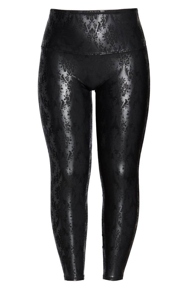 SPANX<sup>®</sup> Brocade Print Faux Leather Leggings, Alternate, color, 
