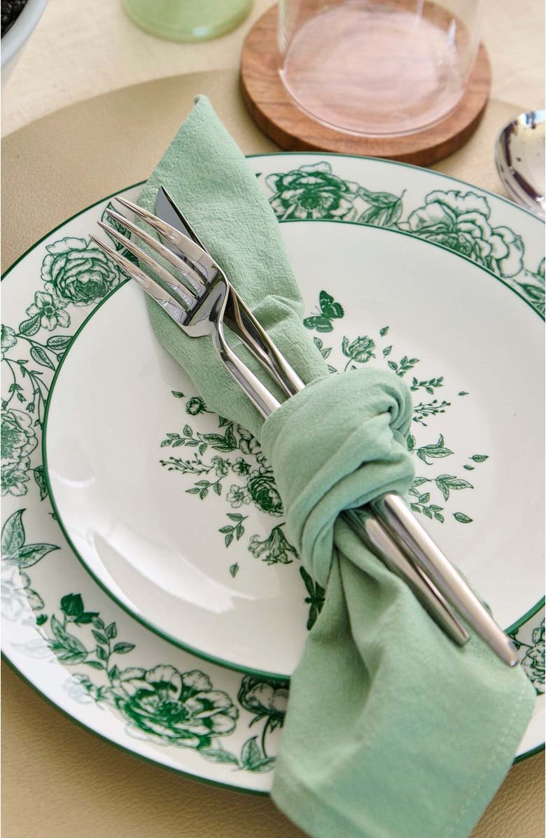 Stone Lain Esme Porcelain 16-Piece Dinnerware Set, Alternate, color, Green