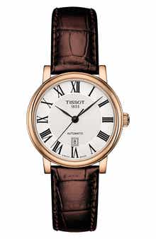 Carson Automatic Leather Strap Watch, 30mm