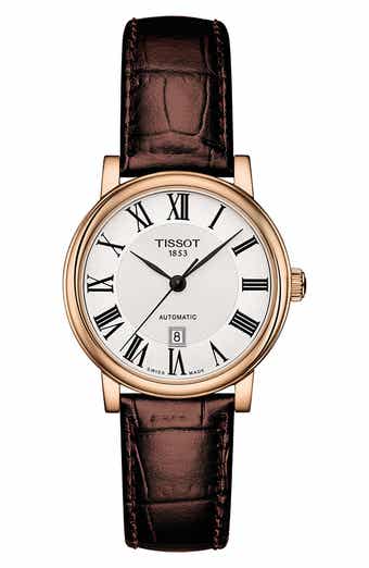Carson Automatic Leather Strap Watch, 30mm