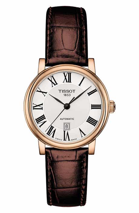 Carson Automatic Leather Strap Watch, 30mm