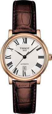 Tissot Carson Automatic Leather Strap Watch, 30mm