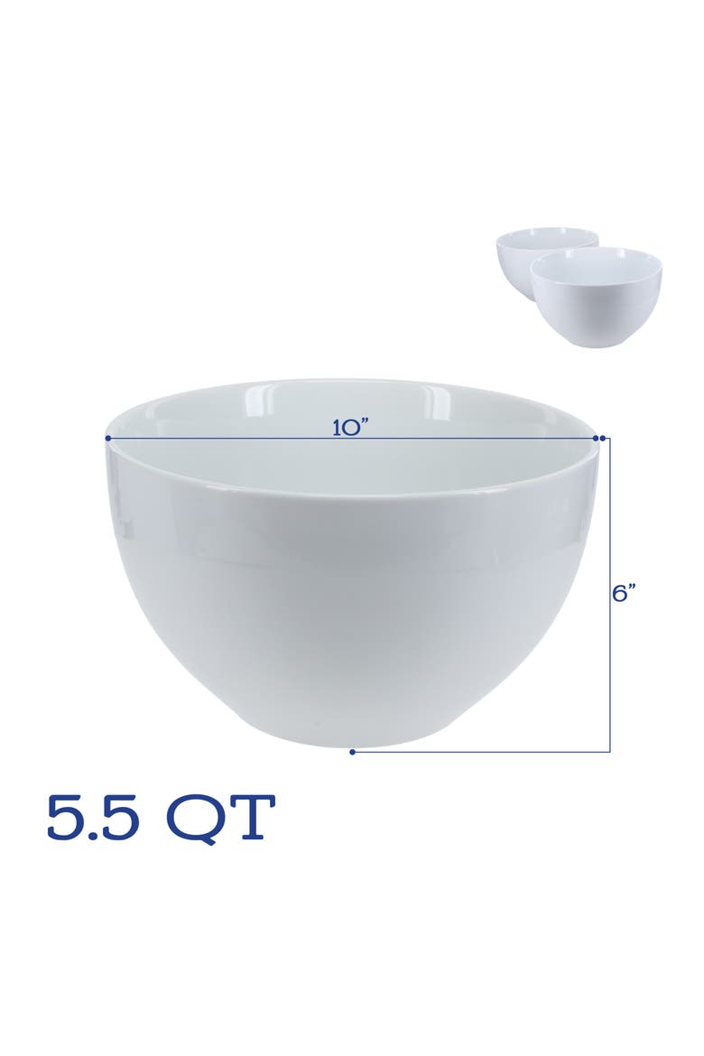 Set of 2 Conical Serving Bowls, Alternate, color, WHITE